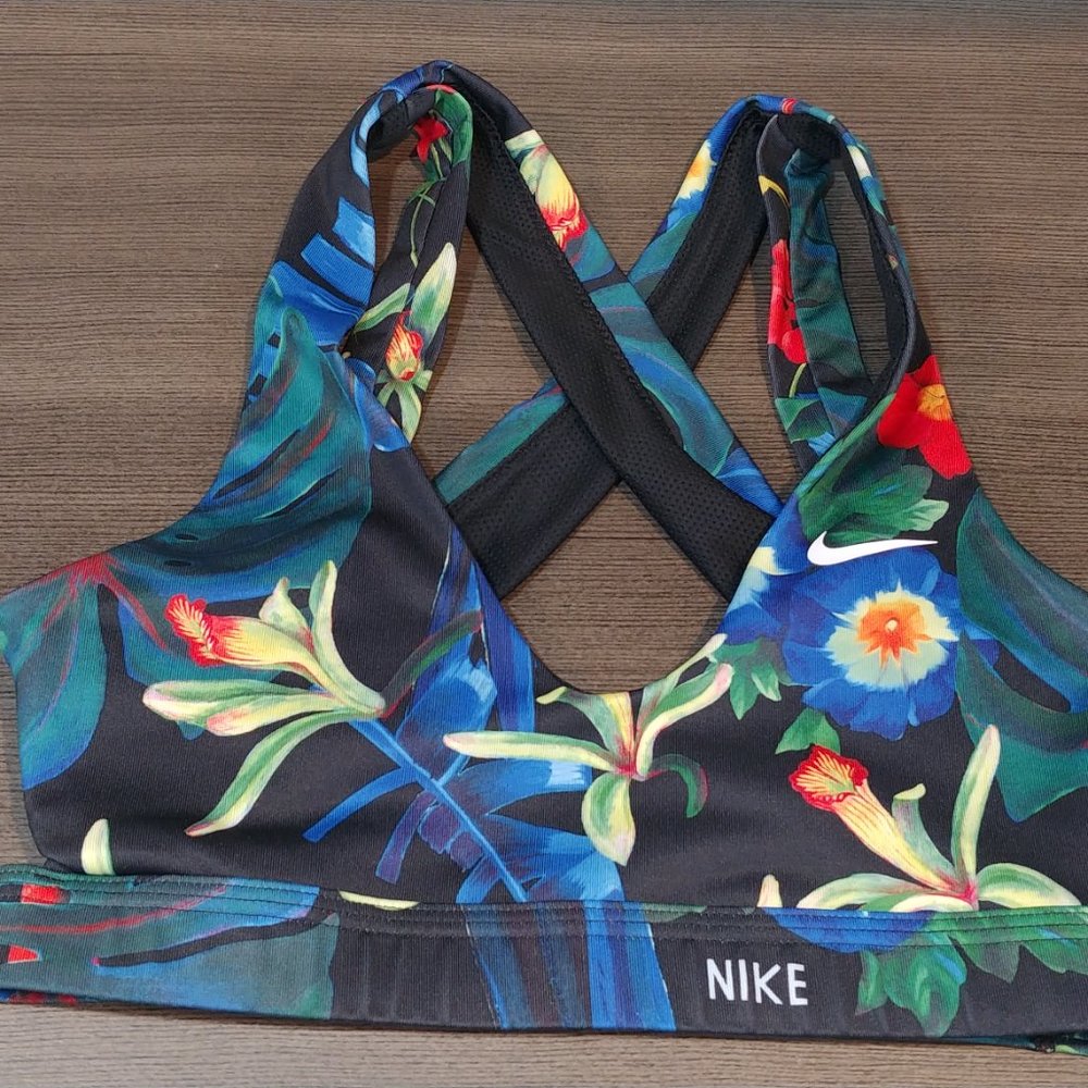 Nike DriFit Indy Light Tropical/Floral Print Sports Bra - Size XS